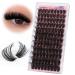 Focipeysa Fluffy Lash Clusters 100D Eyelash Clusters 10-18mm Fluffy Volume Individual Lashes D Curl Cluster Eyelash Extensions DIY Lash Extension for Beginners Black Lash 100D