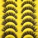 Fluffy Cat Eye False Eyelashes - 10 Pairs Short Mink Lashes for Natural Look | Wispy Volume Lash Pack - Buy Online on SooperMarket.com