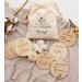 Prinzental milestone cards baby made of wood |40 milestones on fine wooden panes |With easel blank card fabric bag and gift box |Timeless design & premium quality