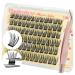 LASHVIEW Self Adhesive Lash Clusters Eyelashes Press-on Lashes 10-16mm Individual Lash Extension Kit with Lash Tweezers No Glue Needed Natural Self Adhesive DIY Eyelash Extension Kit 60pcs (A01)