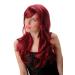 WIG ME UP - GFW244A-39 ladies wig long straight to slightly wavy elaborate jagged parting bangs garnet red 60cm