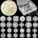 124 Pcs Bouquet Pins Flower Brooch Rhinestone Brooches Diamond Pins for Flowers Crystal Corsage Pins Boutonniere Pin Crystal Stick Pins Embellishments for Crafting Wedding Decor Supplies(Silver)