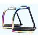 Peacock Rainbow Gloss Fillis Safety Stirrups S/Steel with Black Treads - 4.75 Inches - Buy Online on SooperMarket.com