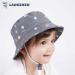 LANGZHEN Baby Girls Sun Protection Hat Dark Blue Stars | Adjustable Toddler Kids Beach Hat with Chin Strap | Wide Brim Summer Play Hat 2-4 Years - Buy Online on SooperMarket.com