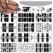EBANKU 12 Sheets Black White Nail Polish Strips Wraps  Full Wrap Adhesive Nail Polish Stickers with 1 Nail File  Leaves Flower Vine Pattern Nail Wrap Stickers for Women Nail Art Decorations Classy