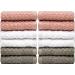 Pleasant Home Washcloths Set - 12x12 12 Pack, 550 GSM Ring Spun Cotton - Super Soft & Absorbent Face Towels (Blush Combo Check Design) - Buy Online on SooperMarket.com
