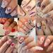 Watercolor Floral and Abstract Nail Stickers - 6 Sheets of Self-adhesive Nail Decals for Women - Flower, Butterfly, and Lady Face Designs - Buy Online on SooperMarket.com