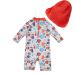 Bonverano Baby Girls Swimsuit UPF 50+ UV Protection One Piece Sunsuit with Sun Cap - Colourful Fish, 3-6 Months - Buy Online on SooperMarket.com