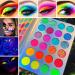 Shop Colorful Neon Eyeshadow Palette - Highly Pigmented Matte & Glitter - UV Glow Blacklight Makeup for Eyes Face & Body - Buy Online on SooperMarket.com