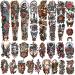 55 sheets Classic Full Arm Temporary Tattoos Old School Tattoos Stickers  Sailor Jerry Style Fake Tattoo Sleeve  American Traditional Flower Half Arm Temporary Tattoos for Women Men Adults Kids