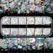 12 Boxes Holographic Nail Sequins, Teenitor Iridescent Mermaid Flakes Ultra-Thin Colorful Glitter Sticker, for Nail Art Decoration, Paillette Cosmetic Festival Glitter, Craft or Face Hair Decor