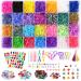 11,900+ Premium Rubber Bands Refill Loom Set, LauCentral 28 Colors Weaving Wonder Loom Bracelet Making Kits with 600 Clips 200 Beads 25 Charms for Kids Girls for Creativity Birthday Gift DIY Craft