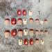 Christmas Short Square French Tip Press On Nails - Red Elk Snowflake Design - Winter Xmas Nail Art for Women - Style 2 - Buy Online on SooperMarket.com