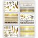 Gold Metallic Temporary Tattoos - 75+ Geometric Henna Designs Moon Stars Arrows Feathers - Waterproof, Non-toxic, Long Lasting - Ideal for Beach, Festivals & More! - Buy Online on SooperMarket.com