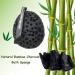 Black Bath Shower Loofah Sponge Set - Gentle Body Exfoliating Pouf for Men, Women, Kids - 3 Pack - Buy Online on SooperMarket.com