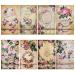16 Sheets French Decoupage Paper Garden Floral Vintage Paper Flower Design Decorative Decoupage Supplies Rose Imprint Decoupage Decor for Crafts Wood Scrapbooking, 8.27 x 11.22 Inch (Exquisite)