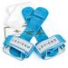 LEVIERO Gymnastics Grips for Girls - Narrow Nippers Soft Leather Dowel Hand Grips with Velcro Wrist Straps and Adjustable Finger Holes, for All Ages, Pink, Aqua and White 0 Aqua