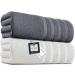 Jumbo Bath Sheets Towels For Adults 35" x 70" - 2-Pack - 100% Cotton Bath Sheet Set - Extra Large Oversized Bath Towels - Absorbent Bath Towel Set - Heavenly-Soft Bathroom Towels - Oeko-Tex Towels Gray & White