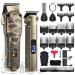 Hatteker Professional Hair Clippers for Men Beard Trimmer Clippers and Trimmer Set Waterproof T-Blade Trimmer Cordless Grooming Kit Nose Body Hair Trimmer Barber Clippers Hair Cutting Kit