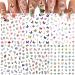 EGMBGM 6 Sheets Watercolor Floral Leaf Rose Flowers Nail Stickers For Nail Decorations  Self-adhesive Abstract Lady Face Lavender Butterfly Nail Decals Accessories  Colorful Funny Animals Nail Art Sticker Decals For Wome...