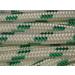 7/16 Inch Double Braid Polyester Rope, White and Green 100 feet