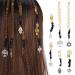 FRESHME Hair Clips for Braids Set - Black Crystal Hair Jewelry Beads Pendant Dreadlock Accessories Hair Twist Charms Hair Spiral Cuffs Wraps for Women Girls Medival Vinking Costume Decorations 6pcs Hair Spiral - Black Cr...