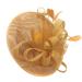 Caprilite Gold Mustard and Yellow Sinamay Big Disc Saucer Fascinator Hat for Women Weddings Headband