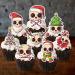 PRECUT Christmas Skull Cupcake Toppers Edible Skull Cake Decorations Christmas Skull Decorations Christmas Skull Cake Topper (12)