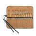 Denifiter Waxed Canvas Roll-up Pencil Bag  Heavy Duty Artist Paint Brushes Organize Pouch (Khaki)