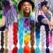 Jumbo Braiding Hair Extensions Colorful Synthetic Hair for DIY Crochet Box Braids Ombre 1Pc 24inch Dark Brown