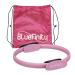 Bluefinity Pilates Ring with exercises double handle padded resistance ring yoga fiberglass fitness ring 37cm pink 1