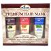 Difeel Premium Hair Mask 3-PC Set for Revitalizing Cleansing & Strength - Macadamia Oil Hair Mask 8oz Vitamin E Hair Mask 8oz & Peppermint Hair Mask 8oz