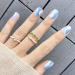 Novo Ovo Short Corner Oval Press On Nails - Purple White Green Strudel - Lavender Stick Artificial Fingernails with Glue for Valentine's Day | International Shipping - Buy Online on SooperMarket.com