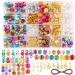 388pcs Loc Braid Jewelry for Hair Rings Dreadlocks Accessories Aluminum Braiding Cuffs Clips Decorations Pendants with Metallic Cord 388 Piece Set