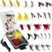 PLUSINNO Fly Fishing Flies Kit, 26/78Pcs Handmade Fly Fishing Gear with Dry/Wet Flies, Streamers, Fly Assortment Trout Bass Fishing with Fly Box 26pcs