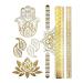 Gold Metallic Henna Temporary Tattoos - 75+ Designs Elephants, Flowers, Evil Eye & More! Waterproof, Non-Toxic, Long Lasting - Ideal for Beach, Festivals, Parties - Buy Online on SooperMarket.com