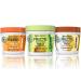 Garnier Hair Care Fructis Treats Variety Hair Masks with Nourishing Coconut, Damage Repairing Papaya, Smoothing Avocado, 3.4 Fl Oz (Pack of 3) 3 Count (Pack of 1) Mixed