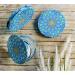 Totally Turkish Metal Compact Mirror Small Folding Round Mirror With Magnetic Close 1x & 2x Magnification For Handbags Make-Up Travel & Commutes Bright & Funky Geometric Pattern (Sky Blue) - Buy Online on SooperMarket.com
