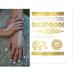 Terra Tattoos Gold Metallic Temporary Tats - 75+ Boho Henna Designs with Feathers, Tribal Elephants - Waterproof, Nontoxic, Long Lasting - Ideal for Beach, Festivals & More! - Buy Online on SooperMarket.com