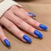 Novo ovo nails to sticking medium angular small blue blue holographic press on nails angular artificial fingernails for sticking up artificial nails with glue sailing