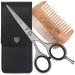 THREE SWORDS-Stainless steel professional beard scissors Hair scissors with beard comb in case Beard scissors with comb
