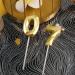 70th Birthday 3D Diamond Shape Number 70 Candles - Gold Happy Birthday Cake Topper for Wedding Decoration & Theme Parties - Buy Online on SooperMarket.com