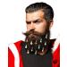 BEARDAMENTS Beard Ornaments - The Original 12pc Colorful Christmas Facial Hair Baubles for Men in the Holiday Spirit  Easy Attach Mini Mustache  Sideburns  Festive Red  Green  Gold  Silver Mix 12 Count (Pack of 1)