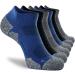 CWVLC Unisex Cushioned Compression Athletic Ankle Socks Multipack Large 6-pairs (Black2 charcoal2 royal2)