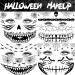 Scary Halloween Face Temporary Tattoos - 4 Sheets for Women, Men, Kids, and Adults | 3D Witch, Zombie Makeup Kit | Dia de los Muertos Face Tattoos with Spider Web, Bat, and Scar Designs - Buy Online on SooperMarket.com
