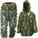 AYIN Ghillie Suit for Men, Hunting Suits for Men, 3D Leaf Bush Gillie Suit Camo for Turkey Hunting, Woodland Gilly Suits, Hooded Gillies for Men or Youth Camo Hunting Suits 2XL/3XL Green Leaf