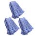 String Mop Heads Replacement Heavy Duty Commercial Grade Blue Cotton Looped End Wet Industrial Cleaning Mop Head Refills (3, Large) 3 Pieces Large (Pack of 3)