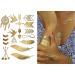 Gold Metallic Temporary Tattoos - 75+ Geometric Henna Designs Moon Stars Arrows Feathers - Waterproof, Non-toxic, Long Lasting - Ideal for Beach, Festivals & More! - Buy Online on SooperMarket.com