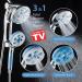 High Pressure 6-in-1 Aquassage by AquaCare - 76-mode 3-way Combo  Showerhead  Hand Shower  Body Brush  Hair Brush & Arm in One! Two Brackets  Extra-long 6 foot Stainless Steel Hose  Brush Head Holder All-chrome - Buy Online on SooperMarket.com