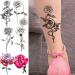 Black Sketch Rose & Snake Temporary Tattoos for Women - Waterproof Sexy Red Rose & Crescent Moon Tattoo Sticker Kit - Buy Online on SooperMarket.com